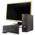 Postazione Completa Fujitsu Esprimo con monitor, pc, tastiera e mouse fronte