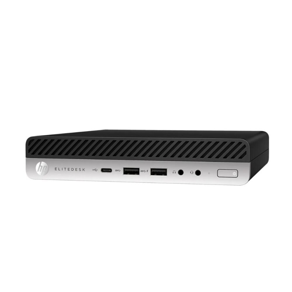 HP EliteDesk 705 G4 Mini, leggermente girato