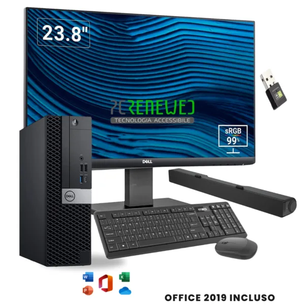 Postazione completa pc I7 6700 con soundbar Dell 23"