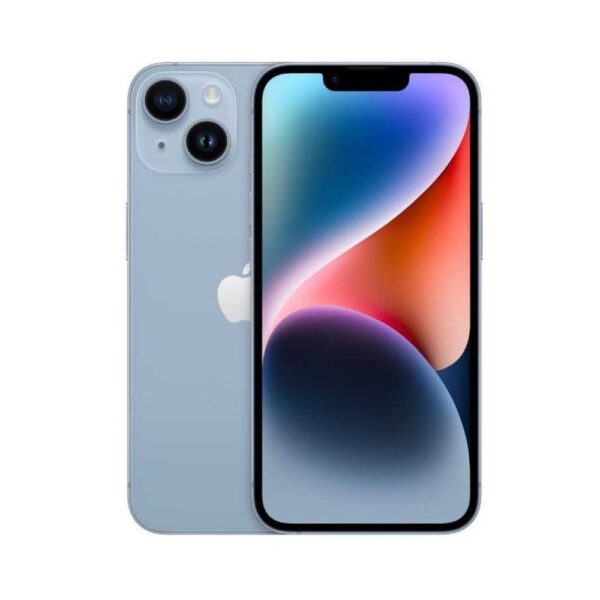 Apple iPhone 14 128GB Blu, fronte verticale e un po' di retro in evidenza