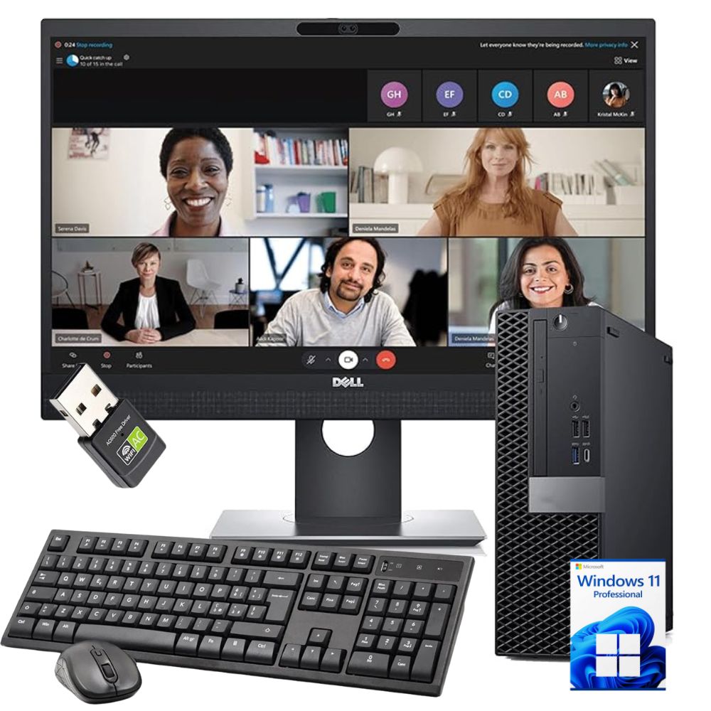 Postazione Completa PC Fisso I5 8400,con monitor, tastiera e mouse, chiavetta wifi e logo windows 11pro