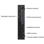postazione completa con pc optiplex mini 7050, solòo pc con specifiche di tutte le porte, reytro in verticale