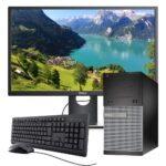 DELL Optiplex 3020 MT con monitor, tastiera e mouse cablati fronte