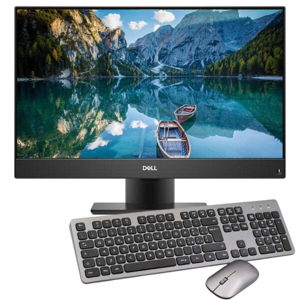 Postazione Completa DELL Optiplex 7470 con tastiera e mouse wireless grigi fronte
